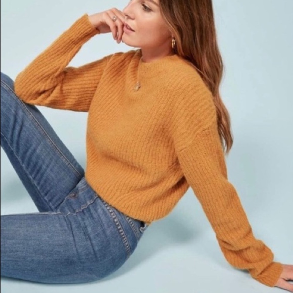Reformation Finn Alpaca Mustard Sweater